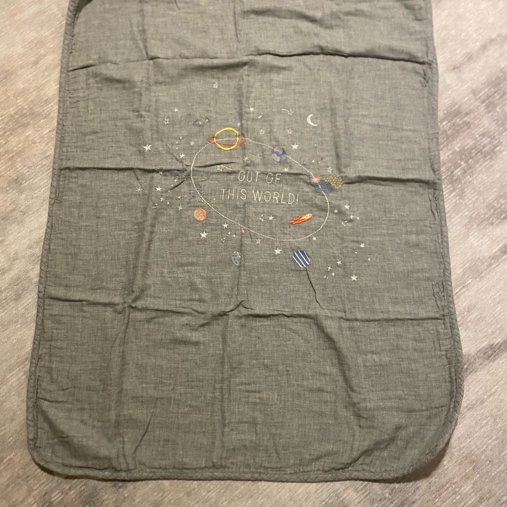 Pottery Barn Kids Gray Space-Themed Blanket